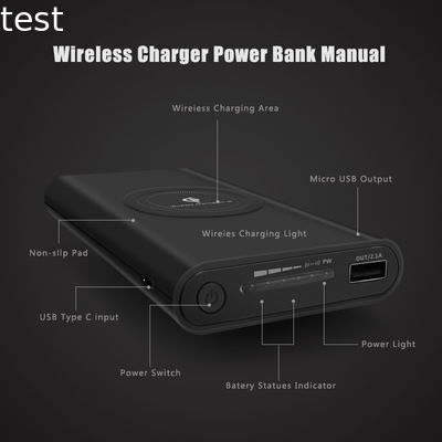 High quality hot selling 3 in 1 universal wireless charger 10000mAh with micro usb and type c output